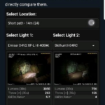 New location added to the Beamshot Comparator - 460m field road, 31 flashlights