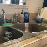 Husband wanted me to take a video after he cut a water bottle clean in half.