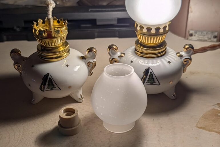 Converting 1960s oil lamps