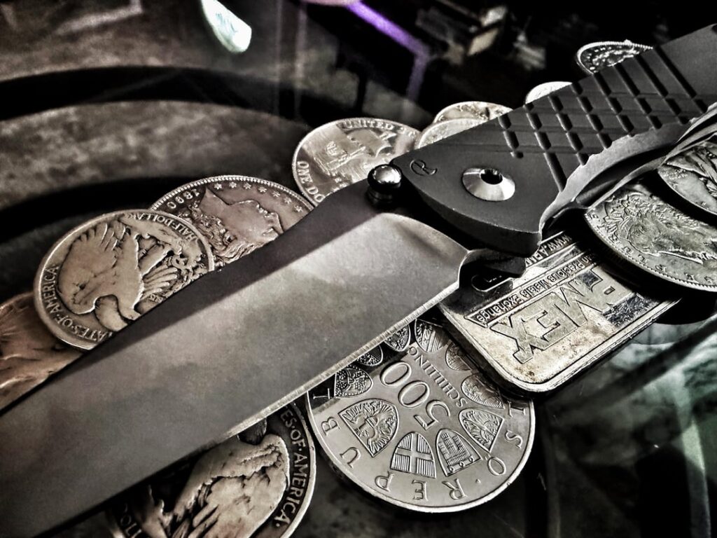 Modern steel over old silver.