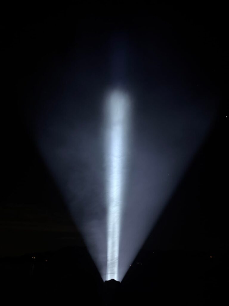 Low effort beams in the smoke from my chimney