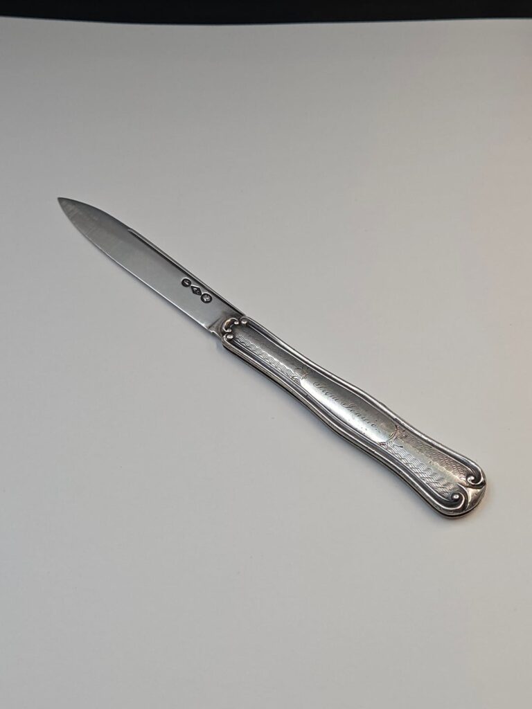 Picked up an awesome antique pocket knife today at a vintage/antique market. Solid coin silver (including the blade), manufactured by Albert Coles & Co in the early-mid 1850s. Albert Coles was active in New York City from 1835 to 1877. Engraved "From Jennie"