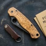 Stabilized ash wood burl on the Spyderco PM2!