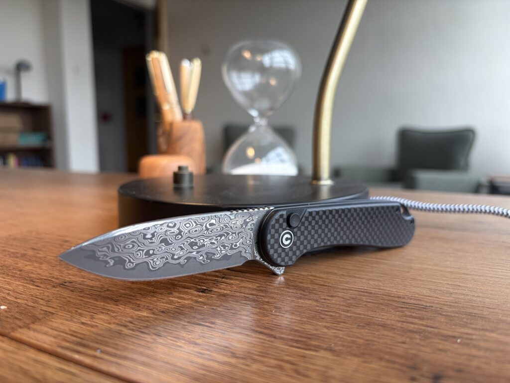 NKD Civivi Elementum carbon fiber and damascus