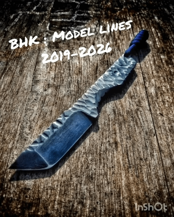 a collection of the fixed blade models i've made from 2019-2026