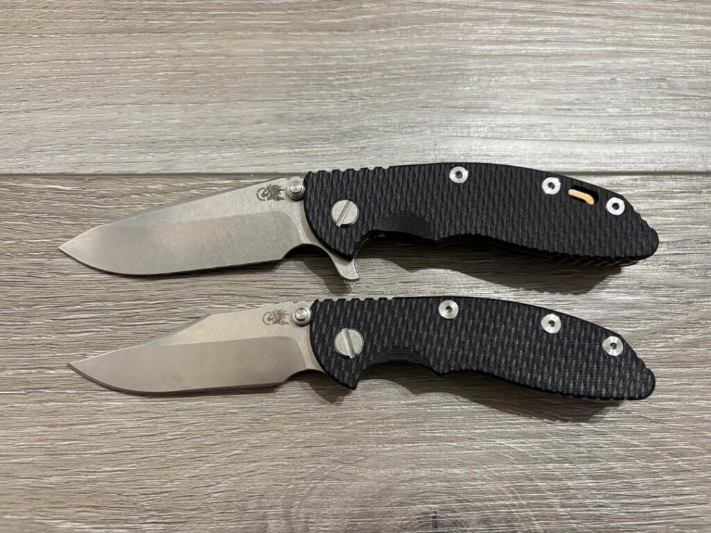 Hinderer XM-18 Size Comparison 3.25” vs 3.0”