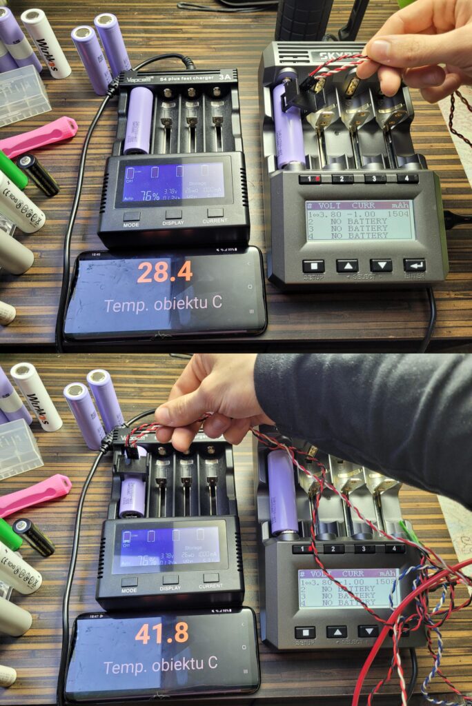 Why does the Vapcell S4+ excessively heat up cells during discharge, when other chargers don't?