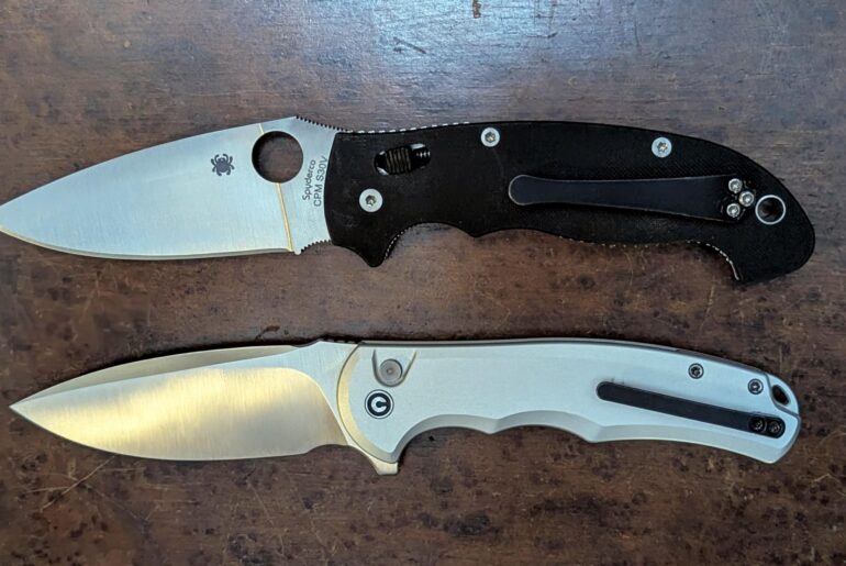 the spyderco manix 2 XL and the button lock civivi praxis have the two most incredibly ergonomic grip shape when held in your hand
