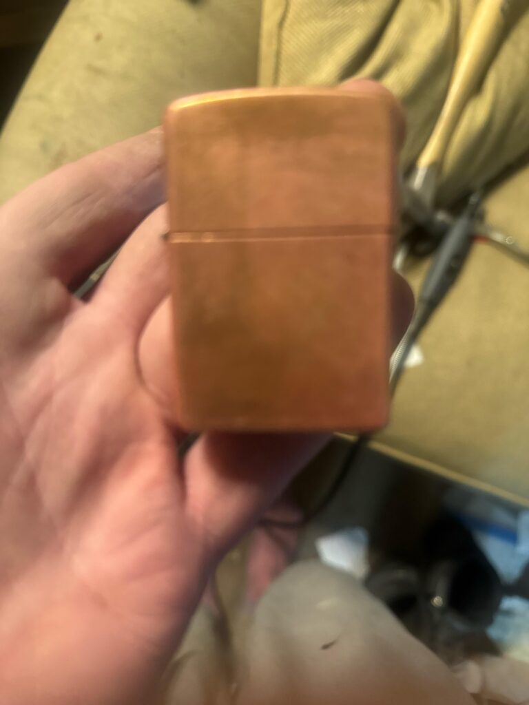 This is my new edc. Had a 20 year old factory laquer finish so I stripped it and gave it a nice polish to start growing my own patina. The solid copper is amazing how fuel saving it is. The metal on metal seal is airtight af. Got it on fb marketplace for $40!