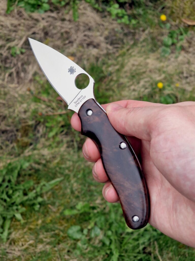 NSD Walnut Burl by Vaporpuffin on a Spyderco UKPK in S110V