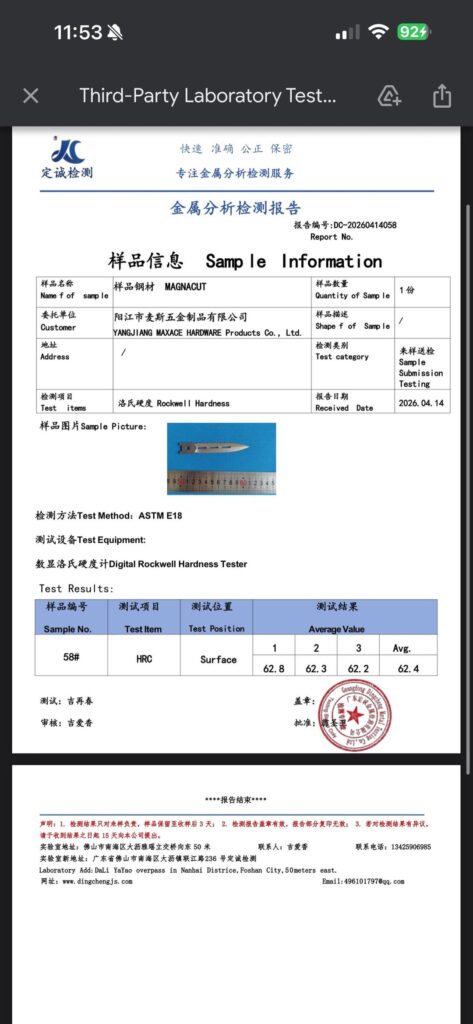 Maxace Third Party Hardness Evaluation