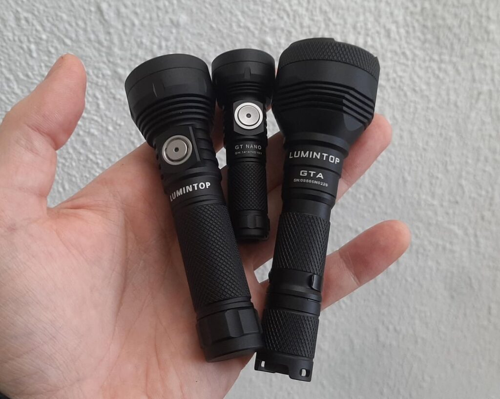 Lumintop GT Nano Plus & GTA, size comparisons