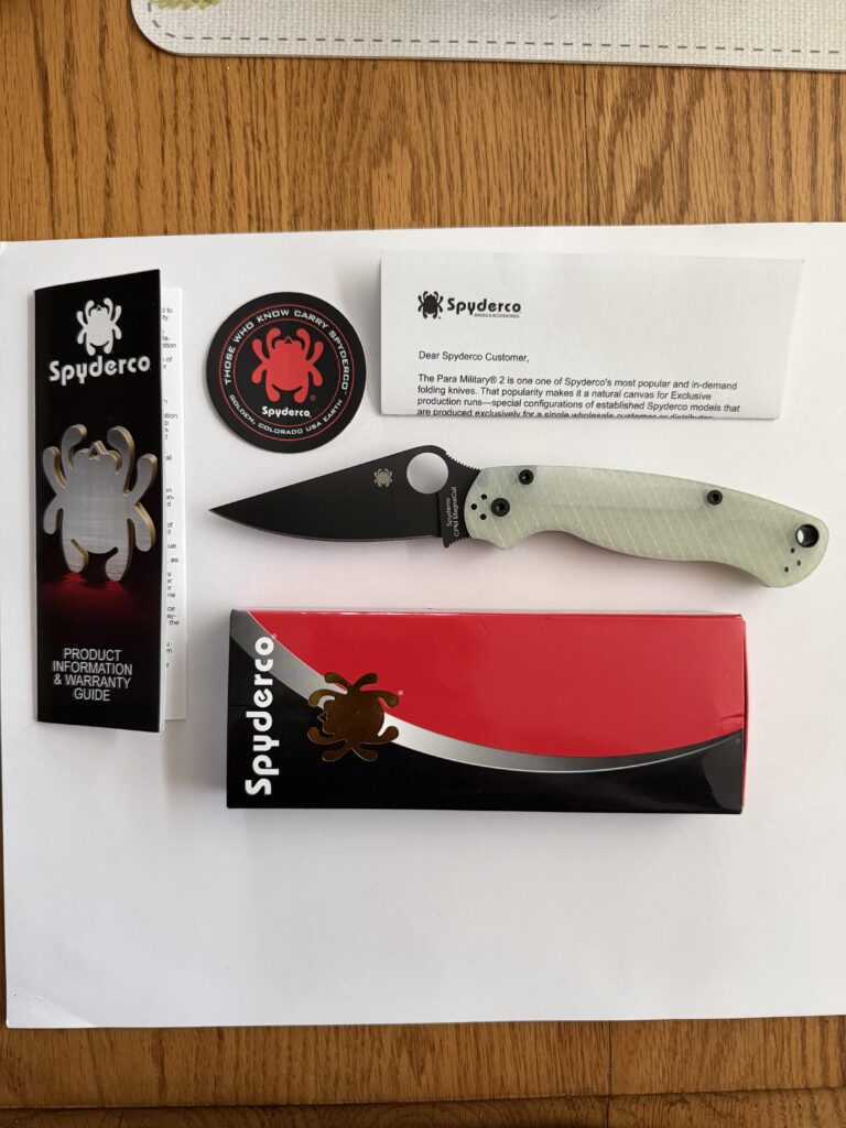 To be honest, I never cared for Spyderco. All my family and friends would tell me about them. Someone posted a picture of a Paramilitary 2 Tanto on r/knives. After seeing it. I started checking out Spyderco again. I must say now 20 years later, I see the true beauty of Spyderco. This is my first!