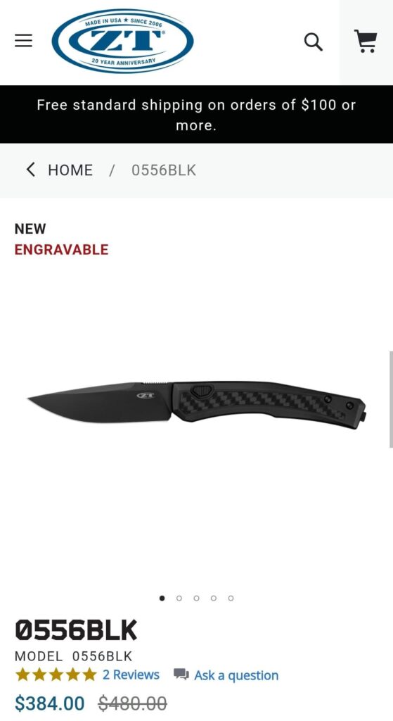 Zero Tolerance 0556BLK