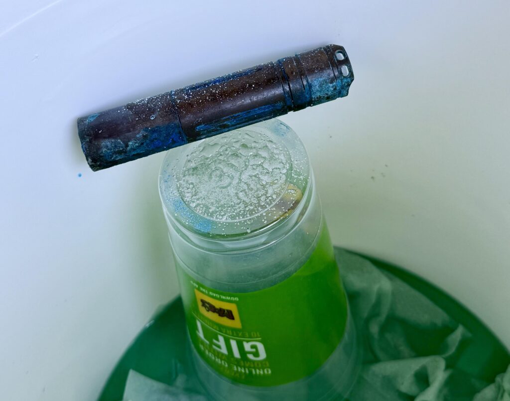 Another torture test - Convoy S2+ Copper for 6+ days in ammonia and salt