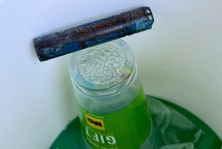 Another torture test - Convoy S2+ Copper for 6+ days in ammonia and salt