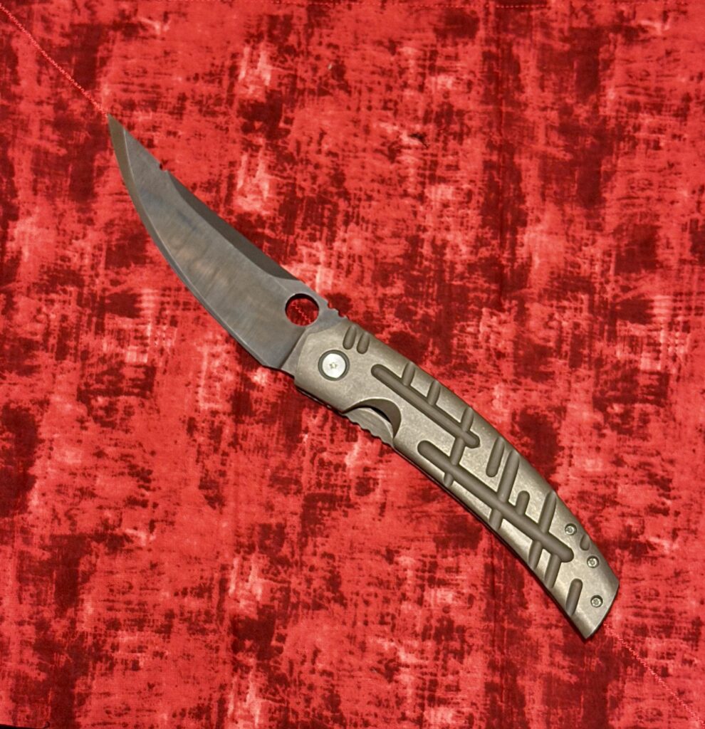 NKD @olddominionknifeworks DAEVA Nitro V blade steel - Milled Ti scaled - such a pocket sword way beyond that description! #olddominionknifeworks #pocketsword