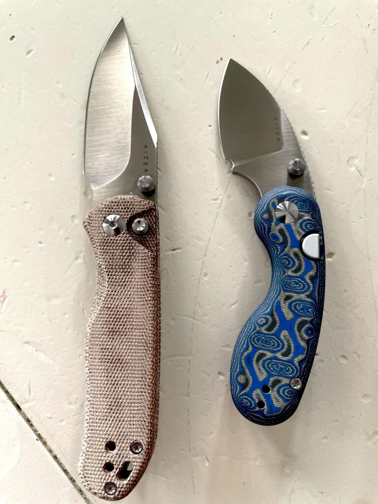 NKD!! Kizer Drop Bear 2 clip point, and the Mighty Microbe