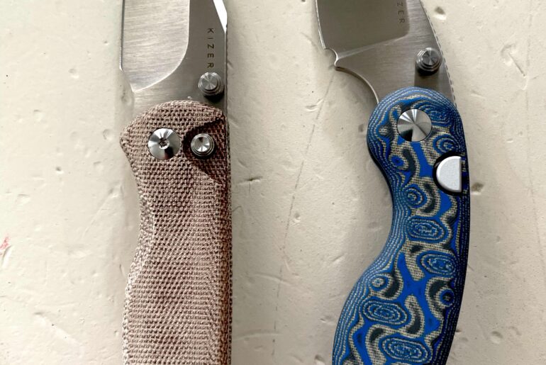 NKD!! Kizer Drop Bear 2 clip point, and the Mighty Microbe