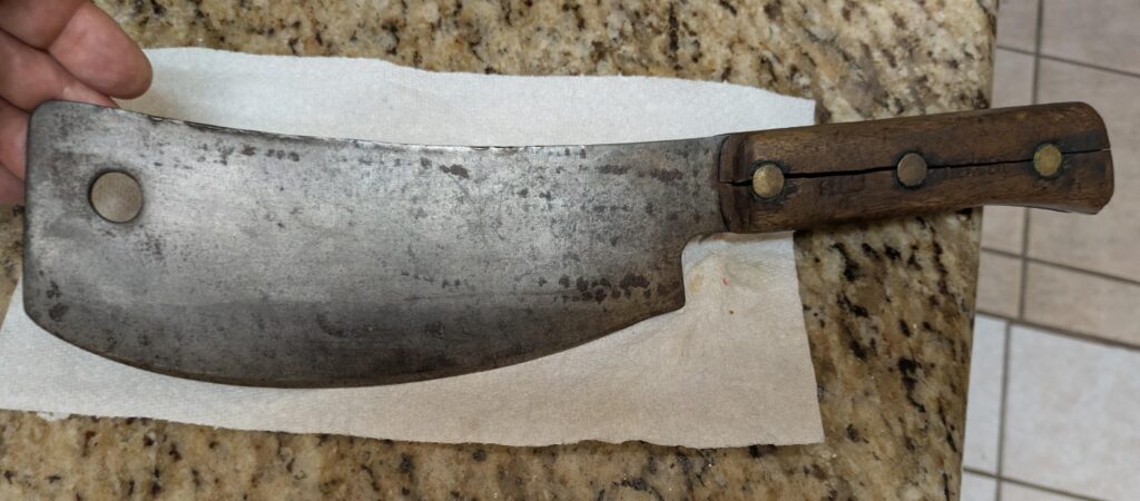 Carbon Steel Cleaver, safe to use with food?