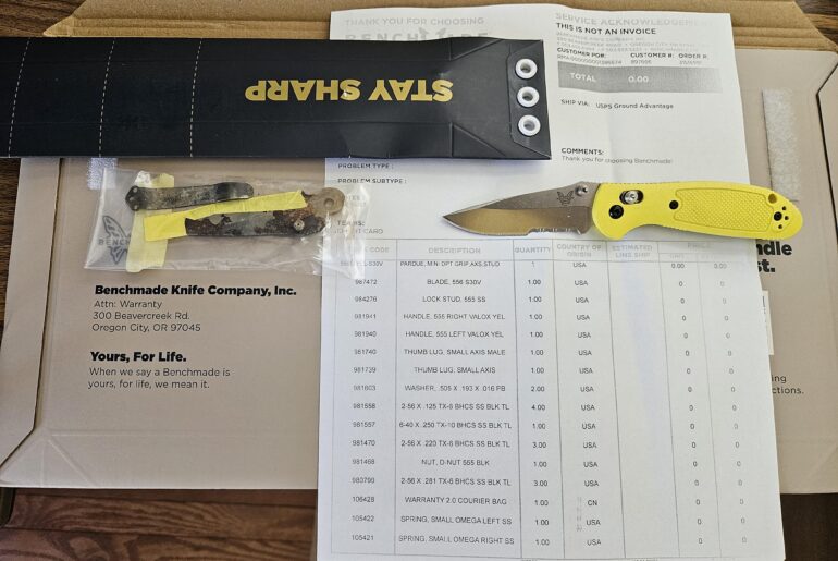 Follow up to my last Benchmade post.