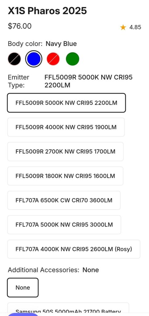 For what emitter Gaggione LLC25N TIR Optics is projected?