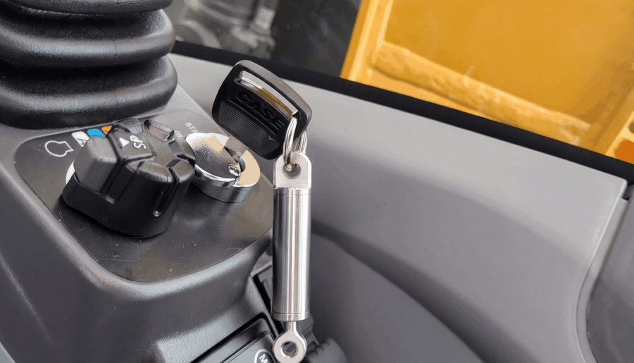 Heavy duty keychain for a heavy duty machine.
