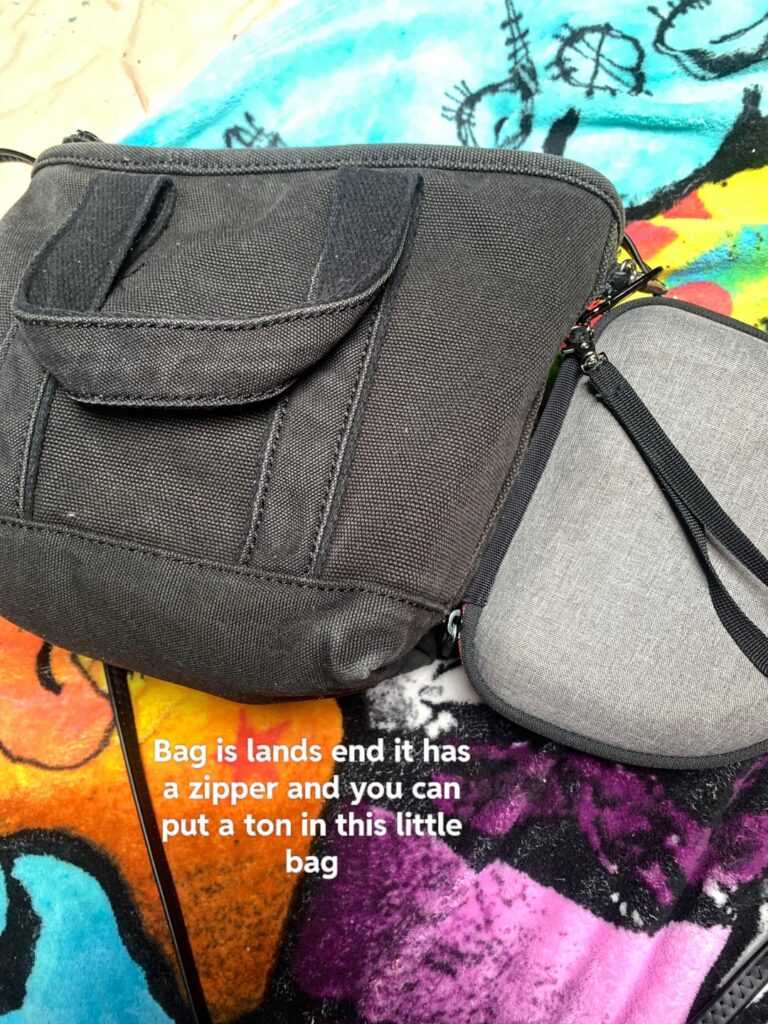 I'm a bit of a pack rat this is my everyday bag and also headphone case in total it adds about 7 pounds carrying everything around also can fit a thermos too