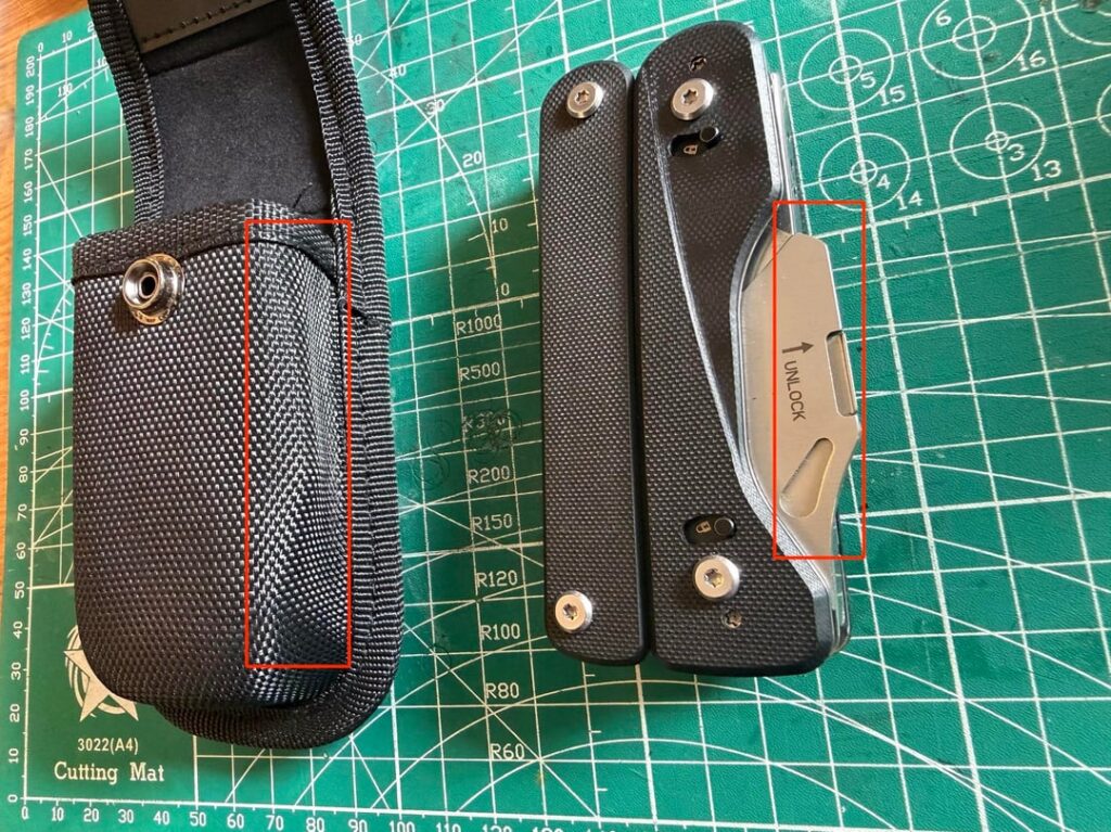 Roxon Titan Pouch mod to fit utility blade (better, not perfect)