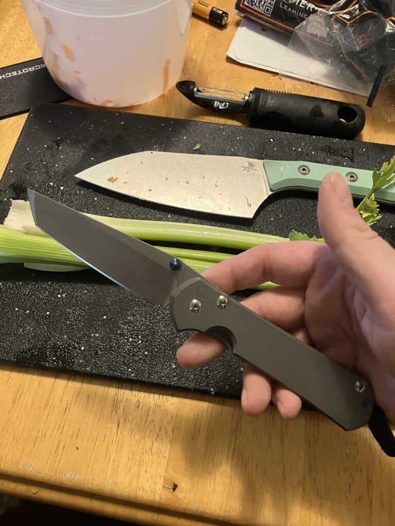 Cutting veggies for soup. Whatchu carrying today?