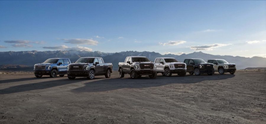 Pack shot of the 2027 GMC Sierra 1500 Powertrains to the people