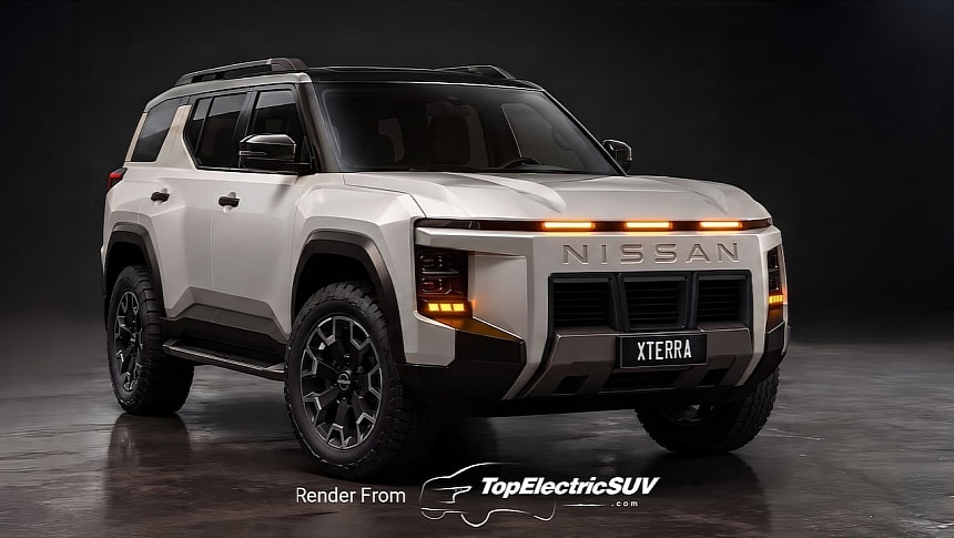 2028 Nissan Xterra rendering by TopElectricSUV.com 2028 Nissan Xterra rendering by TopElectricSUV.com