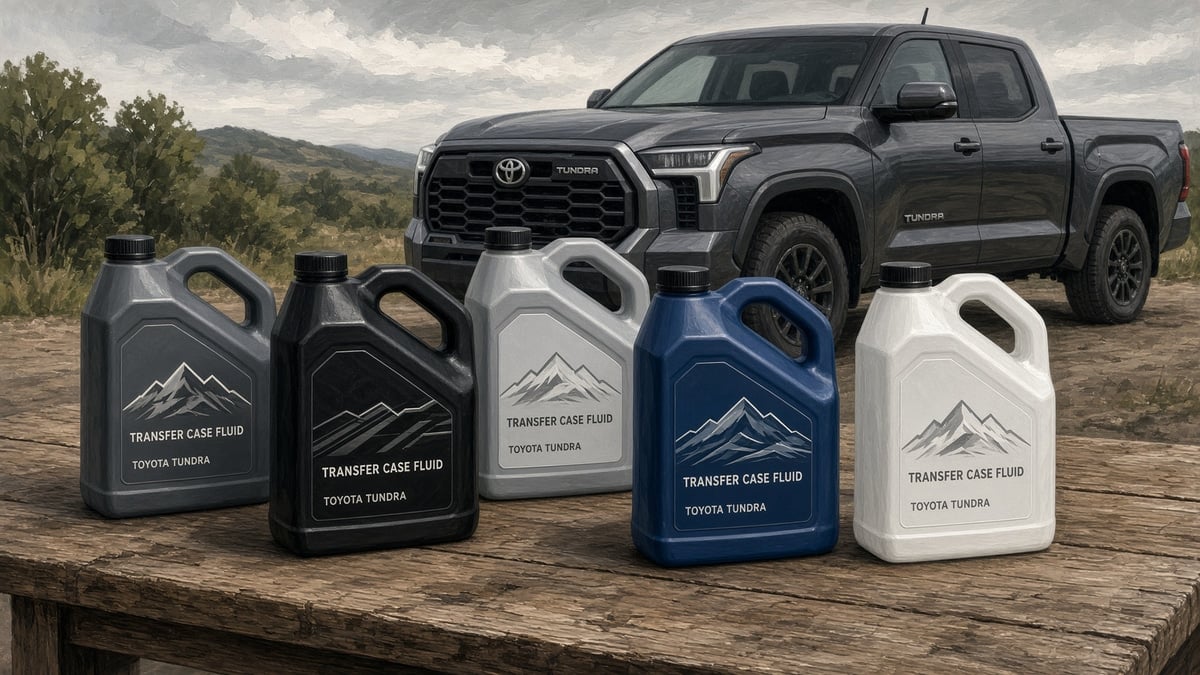 Toyota Tundra Transfer Case Fluid types in containers.